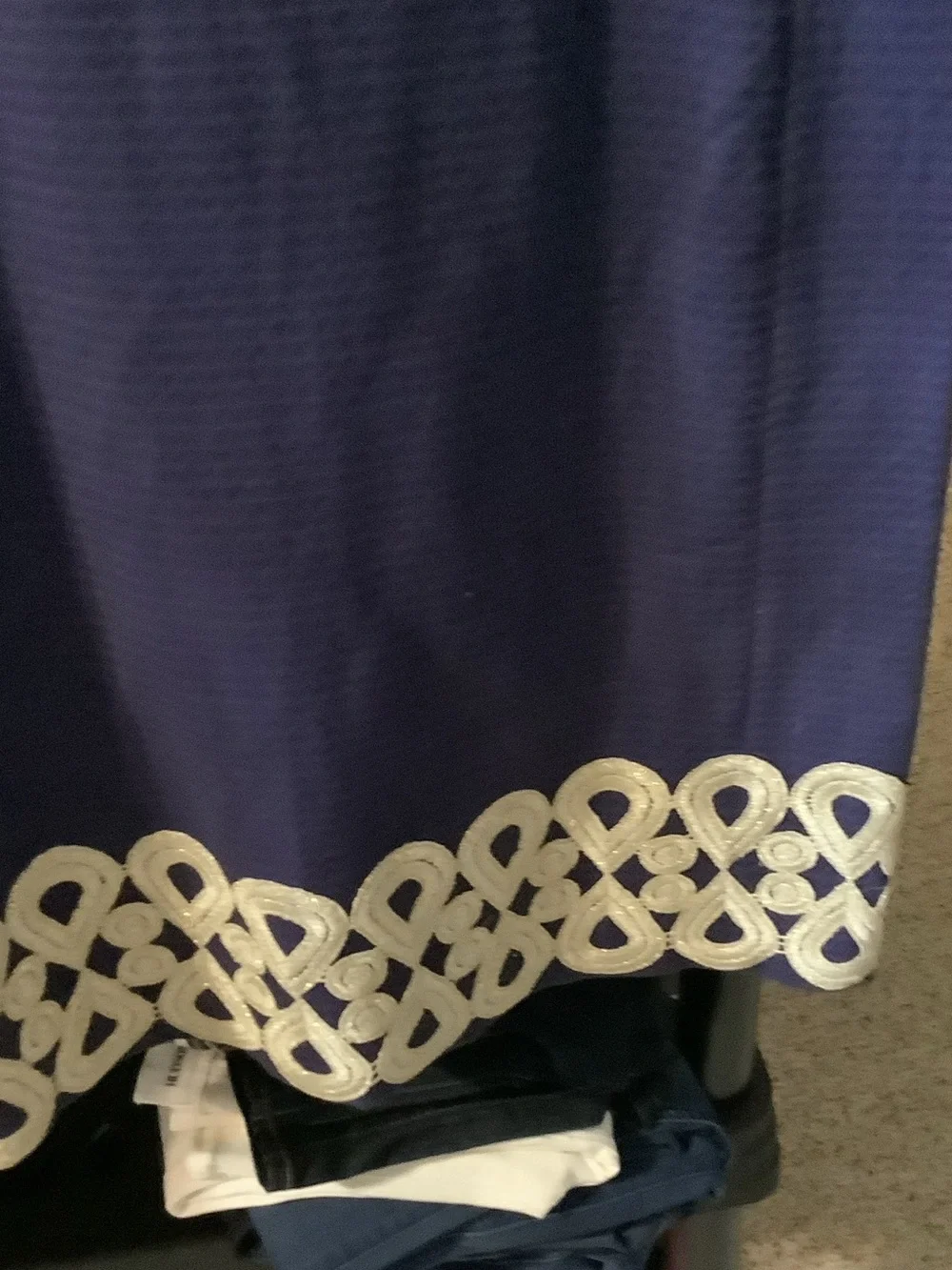 Lilly Pulitzer Navy Midi Dress with Gold Trim‎
